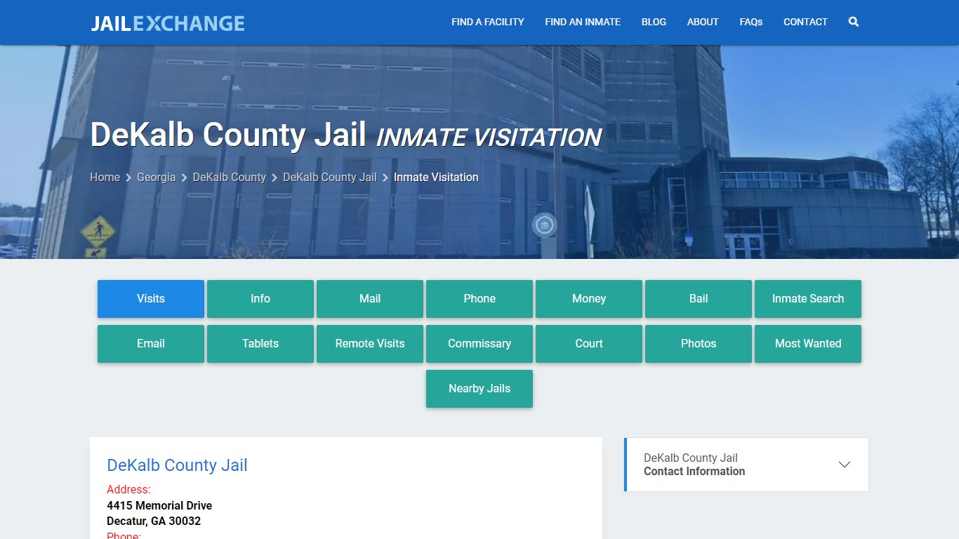 Inmate Visitation - DeKalb County Jail, GA - Jail Exchange