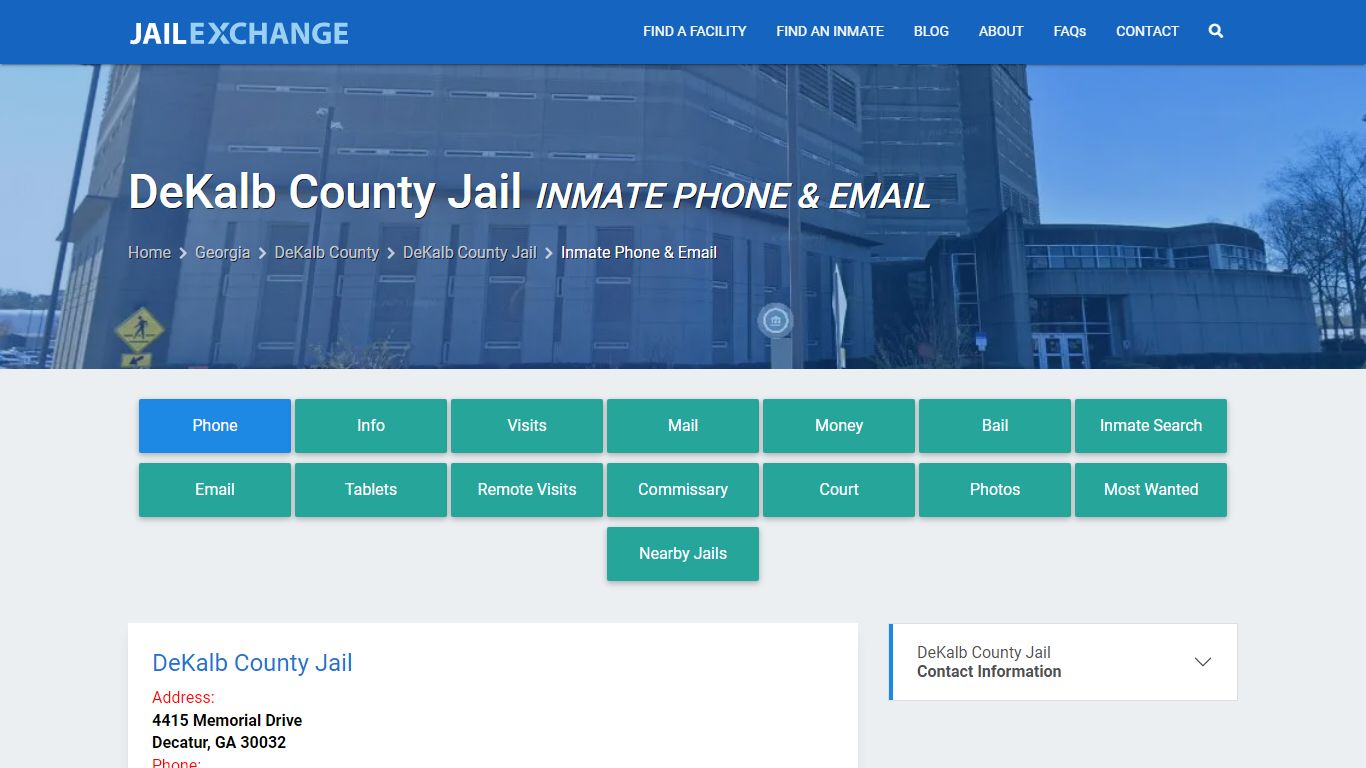 Inmate Phone - DeKalb County Jail, GA - Jail Exchange